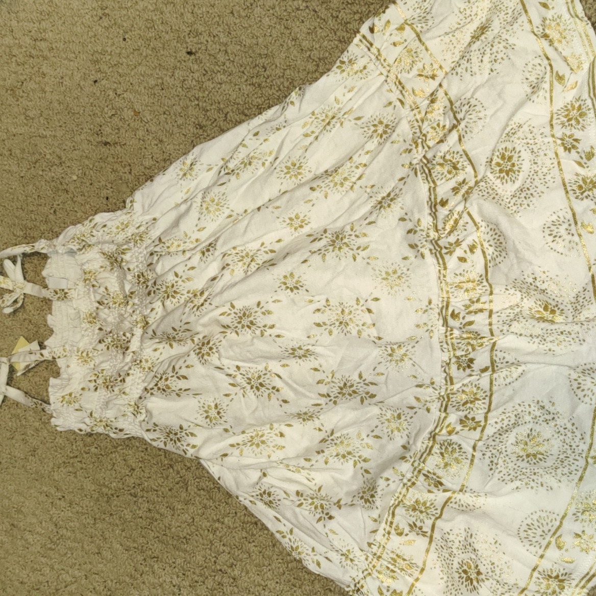 Nwt Gold Foil Design Sun Dress